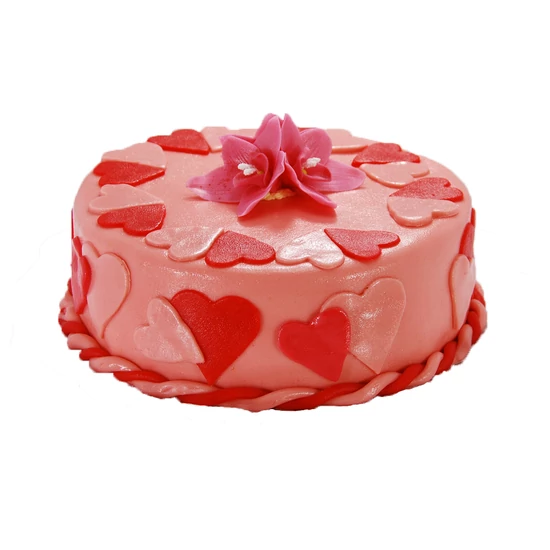 Szívecskés torta