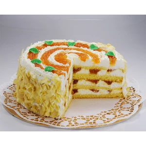 Túrós-barack torta, tortarendelés Pingvin Cukrászda Vác